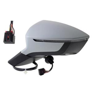 Rétroviseur gauche électrique degivrant avec indicateur direction avec feu de courtoisie rabattable à peindre 9 épingle pour SEAT ATECA depuis 2016, Neuf