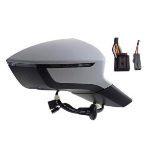 Rétroviseur droit électrique degivrant avec indicateur direction avec feu de courtoisie rabattable à peindre avec système capteur depassement 11 épingle pour SEAT ATECA depuis 2016, Neuf