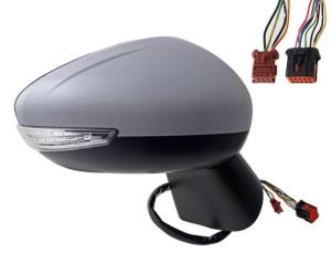 Rétroviseur droit électrique degivrant avec indicateur direction avec feu de courtoisie avec sonde rabattable à peindre 12 épingle pour CITROEN C3 AIRCROSS depuis 2017, Neuf