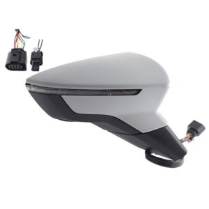 Rétroviseur droit électrique degivrant avec indicateur direction à peindre avec système capteur depassement 8 épingle pour SEAT ARONA depuis 2017, Neuf