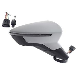 Rétroviseur droit électrique degivrant avec indicateur direction rabattable à peindre avec système capteur depassement 10 épingle pour SEAT ARONA depuis 2017, Neuf