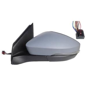 Rétroviseur gauche asphérique électrique degivrant avec indicateur direction rabattable à peindre avec système capteur depassement 10 épingle pour VOLKSWAGEN T-CROSS depuis 2019, Neuf