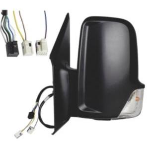 Rétroviseur gauche électrique degivrant avec indicateur direction avec bras court noir avec système capteur depassement 9 épingle 3 connecter. pour MERCEDES (W906) SPRINTER depuis 2018, Neuf