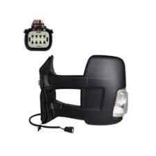 Rétroviseur gauche électrique degivrant bras long avec feu 16w 6 épingle - coque de rétroviseur noire pour FORD TRANSIT depuis 2019, Neuf