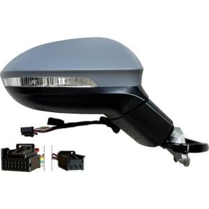 Rétroviseur droit électrique degivrant asphérique rabattable avec mémoire, indicateur lumière de courtoisie à led et coque de rétroviseur apprêt avec fonction ligne assist - 13 + 3 épingle pour VOLKSWAGEN GOLF VIII depuis 192020, Neuf