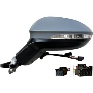 Rétroviseur gauche électrique degivrant asphérique rabattable avec mémoire, indicateur lumière de courtoisie à led et coque de rétroviseur apprêt avec fonction ligne assist - 13 + 3 épingle pour VOLKSWAGEN GOLF VIII depuis 192020, Neuf