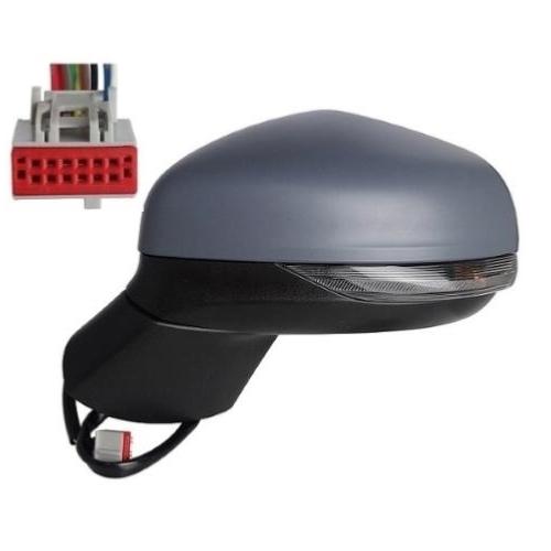 Rétroviseur gauche électrique degivrant rabattable avec feu et lumière de courtoisie coque de rétroviseur a peinture - 12 épingle - système capteur depassement pour AUDI A3 depuis 2020, Neuf