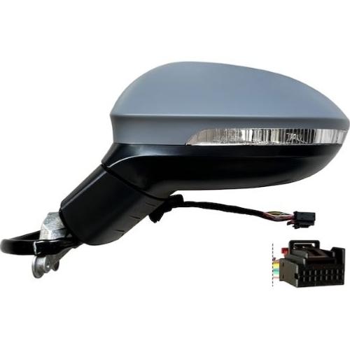 Rétroviseur gauche électrique degivrant avec mémoire, indicateur lumière de courtoisie à led et coque de rétroviseur apprêt 11 épingle pour VOLKSWAGEN GOLF VIII depuis 192020, Neuf