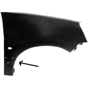 Aile avant droite avec trou et avec trou moulure modèle van pour CITROEN BERLINGO de 2002 à 2008, Neuve