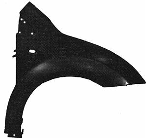 Aile avant droite avec trou pour CITROEN C2 de 2003 à 2008, Neuve