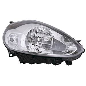 Phare optique h4 droit avec corps chromée pour FIAT PUNTO EVO de 2009 à 2011, Neuf