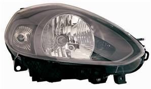 Phare optique h4 droit avec corps noir pour FIAT PUNTO EVO de 2009 à 2011, Neuf