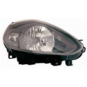 Phare optique h4 droit avec corps noir pour FIAT PUNTO EVO de 2009 à 2011, Neuf