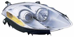 Phare optique droit h1+h1 avec corps chromée avec indicateur direction orange pour FIAT BRAVO depuis 2007, Neuf