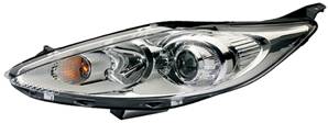 Phare optique h7+h1 gauche corps gris chromée modèle ghia pour FORD FIESTA de 2008 à 2012, Neuf
