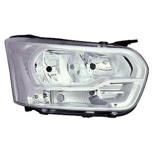 Phare optique h7+h15 droit avec corps chromée pour FORD TRANSIT de 2014 à 2019, Neuf