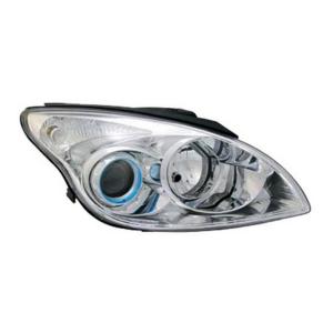 Phare optique droit h1+h7 avec corps chromée pour HYUNDAI i30 de 2007 à 2012, Neuf