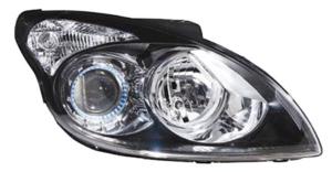 Phare optique h7+h1 droit avec corps noir pour HYUNDAI i30 de 2007 à 2012, Neuf