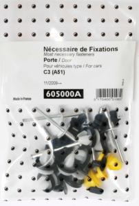 Kit vis et fixation complet POUR ASSEMBLÉE PORTE DROIT GAUCHE pour CITROEN C3 de 2009 à 2013,