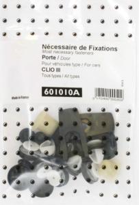 Kit vis et fixation complet POUR ASSEMBLÉE PORTE DROIT GAUCHE pour RENAULT CLIO III de 2005 à 2009,