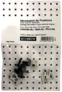 Kit vis et fixation complet POUR ASSEMBLÉE PROTECTION MOTEUR MOD ESSENCE pour SEAT IBIZA de 2002 à 2005,