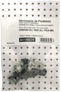 Kit vis et fixation complet POUR ASSEMBLÉE PROTECTION MOTEUR MODÈLE DIESEL pour SEAT IBIZA de 2002 à 2005,