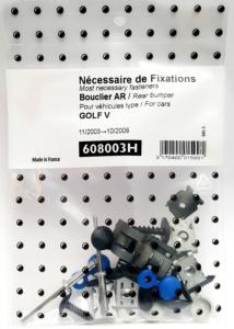 Kit vis et fixation complet POUR ASSEMBLÉE PARE-CHOCS ARRIÈRE pour VOLKSWAGEN GOLF V de 2003 à 2008,