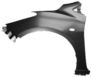 Aile avant gauche avec trou avec spoilers latéral pour MAZDA 2 de 2007 à 2014, Neuve