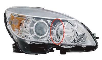 Phare optique h7+h7 droit modèle 10/07>2/11 pour MERCEDES (W204) CLASSE C de 2007 à 2011, Neuf
