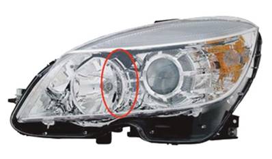 Phare optique h7+h7 gauche modèle 10/07>2/11 pour MERCEDES (W204) CLASSE C de 2007 à 2011, Neuf
