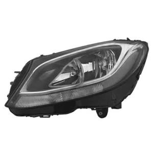 Phare optique gauche complet led avec moteur électrique parabole noire pour MERCEDES (W205) CLASSE C de 2014 à 2018, Neuf