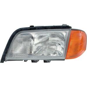 Phare optique h1+h1+h3 droit avec trou antibrouillard avec feu avant orange modèle 6/93>12/97 pour MERCEDES (W180-202) CLASSE C de 1993 à 2000, Neuf