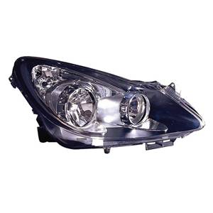 Phare optique h7+h1 droit avec corps noir modèle opc pour OPEL CORSA D de 2006 à 2011, Neuf