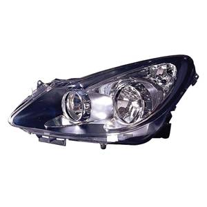 Phare optique h7+h1 gauche avec corps noir modèle opc pour OPEL CORSA D de 2006 à 2011, Neuf