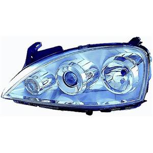 Phare optique h7+h7 gauche avec lenticulaire pour OPEL CORSA C de 2003 à 2006, Neuf