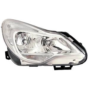 Phare optique h1+h7 droit avec corps chromée pour OPEL CORSA D RY de 2011 à 2014, Neuf