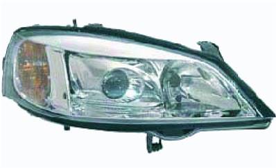 Phare optique droit h7+hb3 avec corps chromée modèle 2/98>2/01 pour OPEL ASTRA G de 1998 à 2004, Neuf