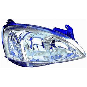 Phare optique h7+h7 droit électrique avec indicateur direction incolore adaptable valeo modèle 7/02>11/11 pour OPEL COMBO de 2001 à 2011, Neuf