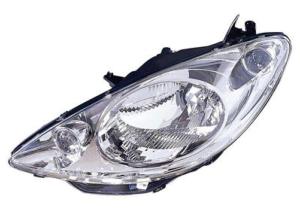 Phare optique h4 gauche avec corps chromée pour PEUGEOT 1007 depuis 2005, Neuf