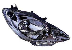Phare optique h4 droit avec corps noir pour PEUGEOT 1007 depuis 2005, Neuf