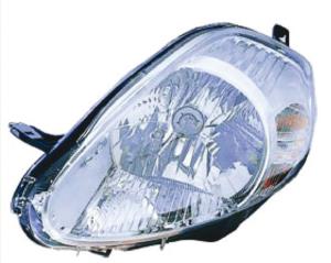Phare optique h4 gauche avec corps chromée 7 épingle modèle 10/05>5/08 (connecteurs jaune) pour FIAT GRANDE PUNTO 10/05>5/08 RY depuis 2008, Neuf