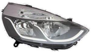 Phare optique h7+h1 droit avec corps noir et profil blanc pour RENAULT CLIO IV de 2012 à 2016, Neuf