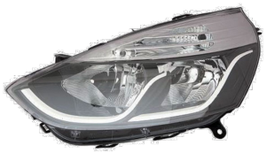 Phare optique h7+h1 gauche avec corps noir et profil blanc pour RENAULT CLIO IV de 2012 à 2016, Neuf