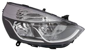 Phare optique h7+h1 droit avec corps noir et cadre chromé pour RENAULT CLIO IV de 2012 à 2016, Neuf