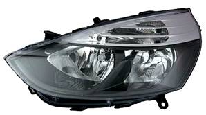 Phare optique h7+h1 gauche avec corps noir et cadre noire pour RENAULT CLIO IV de 2012 à 2016, Neuf
