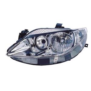 Phare optique h7+h7 gauche avec corps chromée pour SEAT IBIZA de 2008 à 2012, Neuf