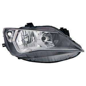 Phare optique h7+h7 droit avec 2 paraboles avec corps chromée pour SEAT IBIZA RY de 2012 à 2015, Neuf