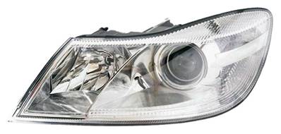Phare optique h7+h1 gauche avec corps chromée pour SKODA OCTAVIA de 2009 à 2013, Neuf
