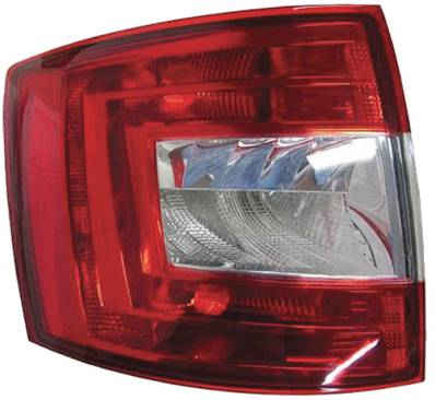 Feu arrière gauche rouge incolore modèle combi (s.w) pour SKODA OCTAVIA de 2013 à 2016, Neuf