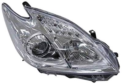 Phare optique h11+hb3 droit avec corps chromée pour TOYOTA PRIUS de 2011 à 2015, Neuf